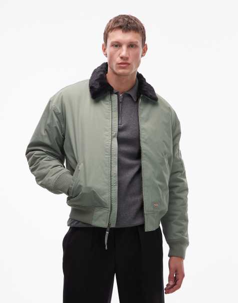 Dickies – Coalfield – Zielona kurtka pilotka z kontrastowym kołnierzem - view 1