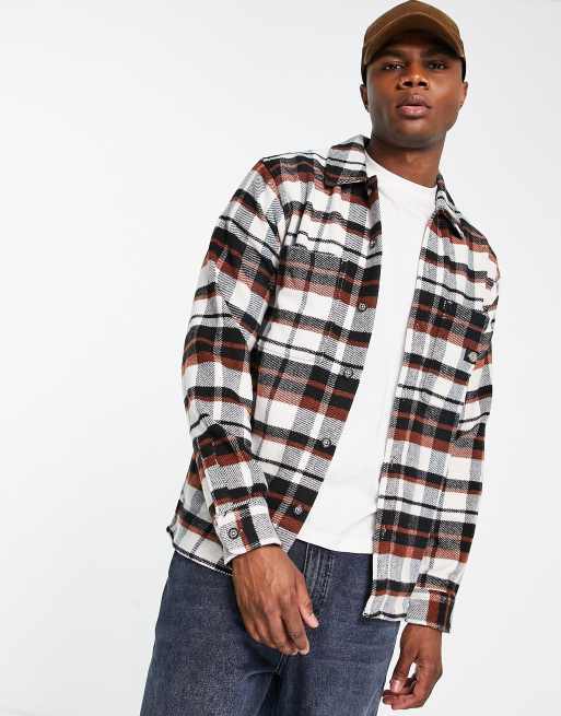 Dickies Coaling check flannel shirt in white | ASOS