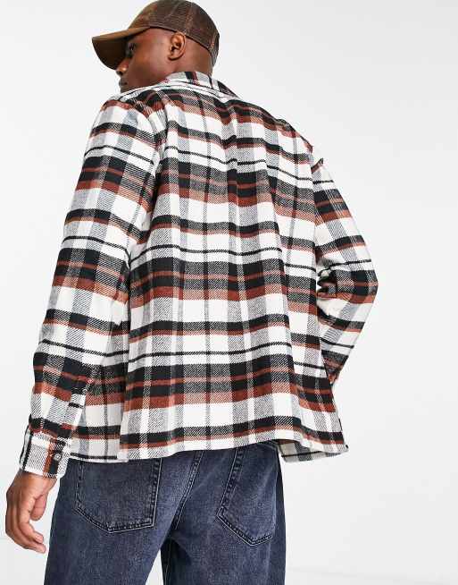 Dickies Coaling check flannel shirt in white | ASOS