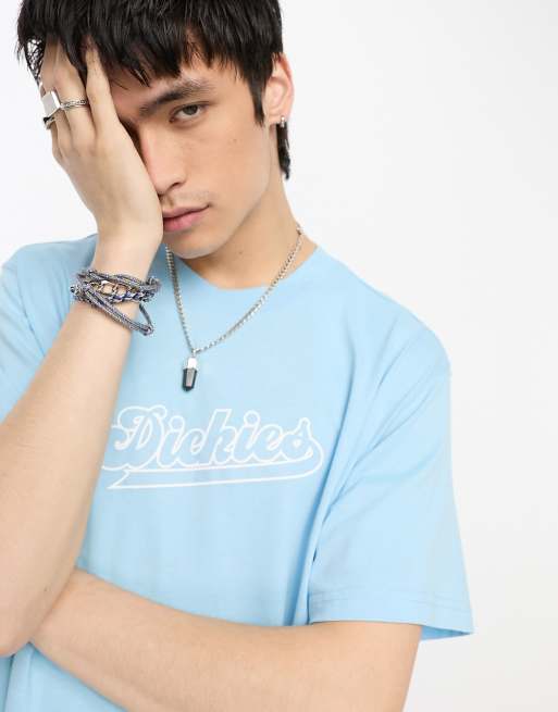 Dickies collegic varsity logo t-shirt in sky blue exclusive to ASOS, 2 of 4