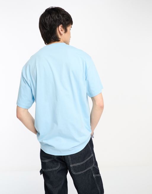 Dickies collegic varsity logo t-shirt in sky blue exclusive to ASOS, 3 of 4