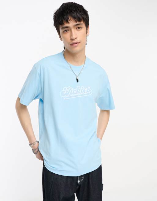 Dickies collegic varsity logo t-shirt in sky blue exclusive to ASOS, 4 of 4