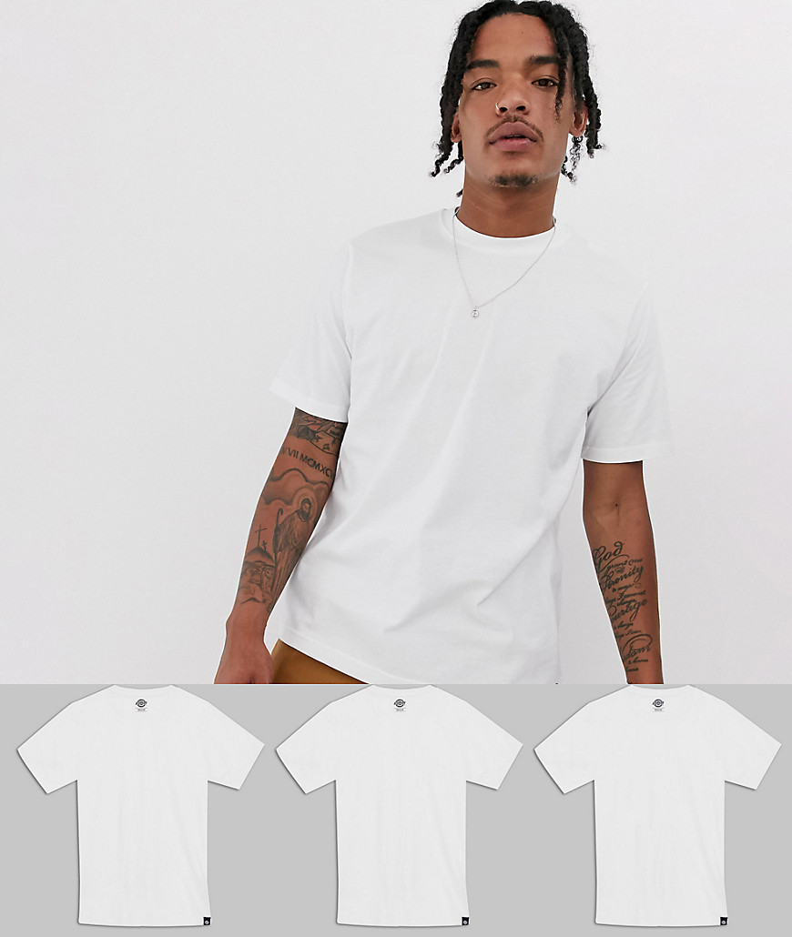 Dickies - Confezione da 3 T-shirt bianche-Bianco