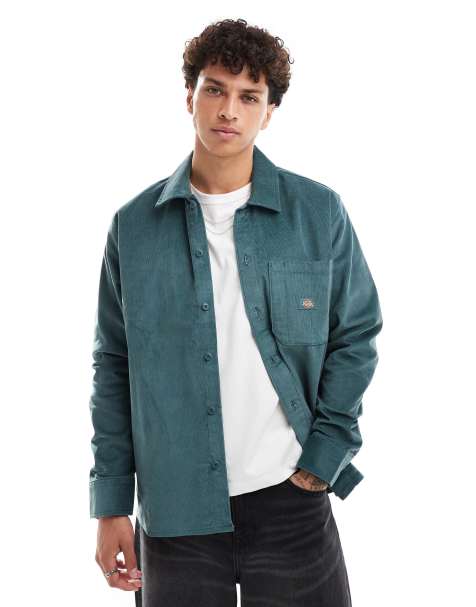Dickies cord shirt in dark green - view 1
