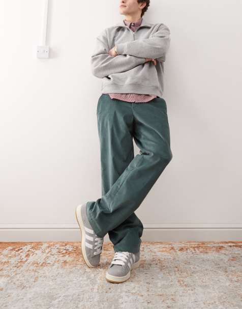 Dickies cord straight leg pants in dark green - view 1