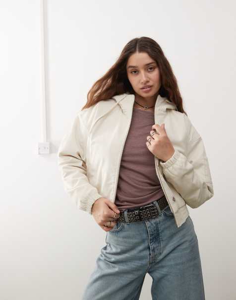 Dickies – Cordjacke in Wollweiß mit Kapuze - view 1
