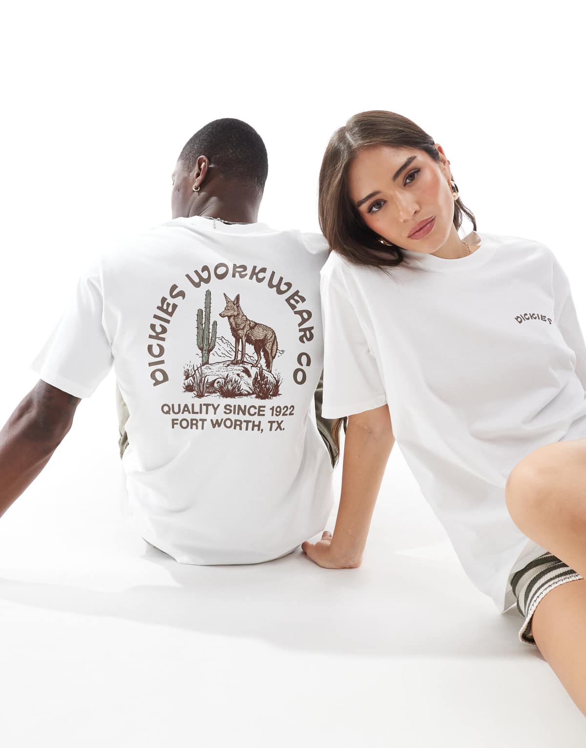 Dickies coyote watch graphic back print t-shirt in white- exclusive to ASOS