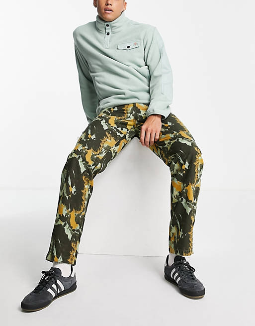 Dickies Crafted camo carpenter trousers in green