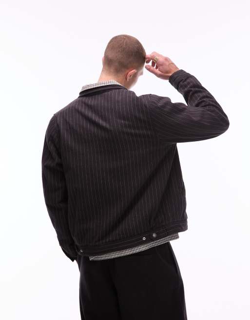 Dickies – Czarna kurtka painter w prążki w kolorze złamanej bieli, 2 z 4