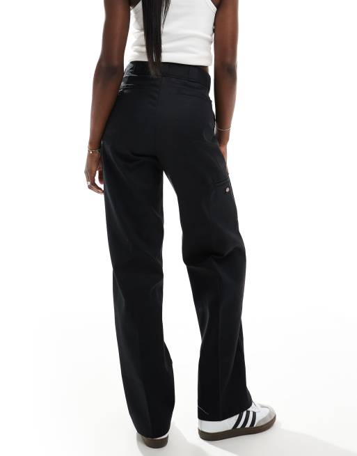 Dickies – Czarne luźne spodnie do pracy z przeszyciami na kolanach, 5 z 5