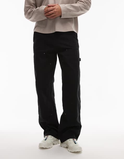 Dickies – Czarne płócienne spodnie w stylu carpenter z przeszyciami na kolanach - view 1