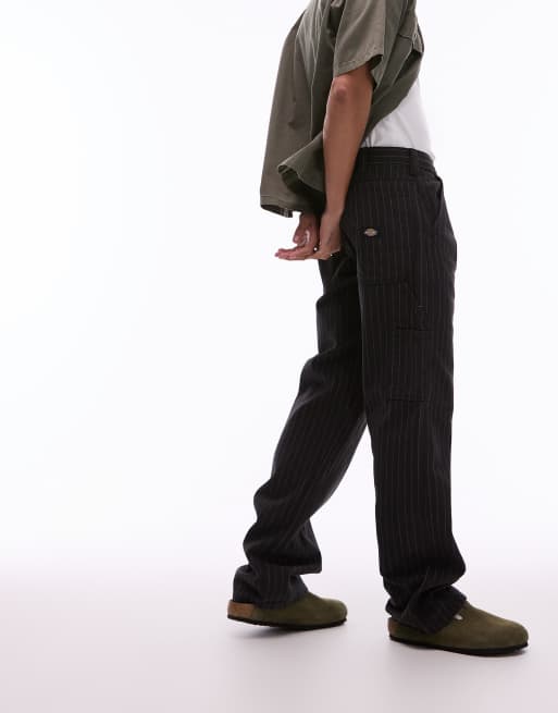 Dickies – Czarne spodnie typu carpenter w prążki w kolorze złamanej bieli, 2 z 5