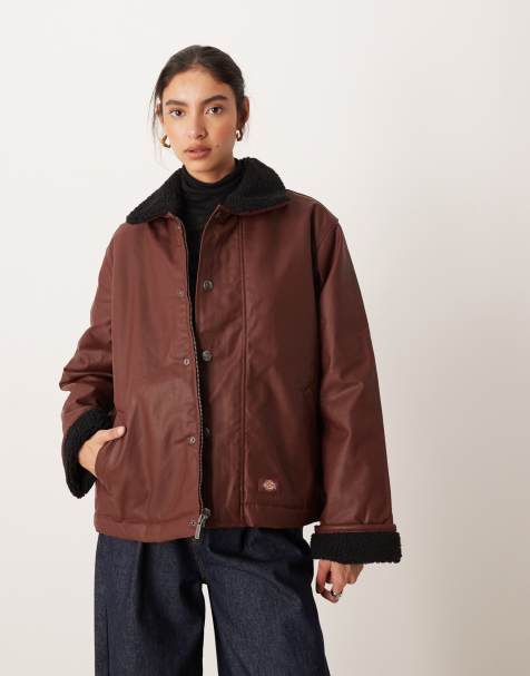 Dickies decherd barn jacket in burgundy