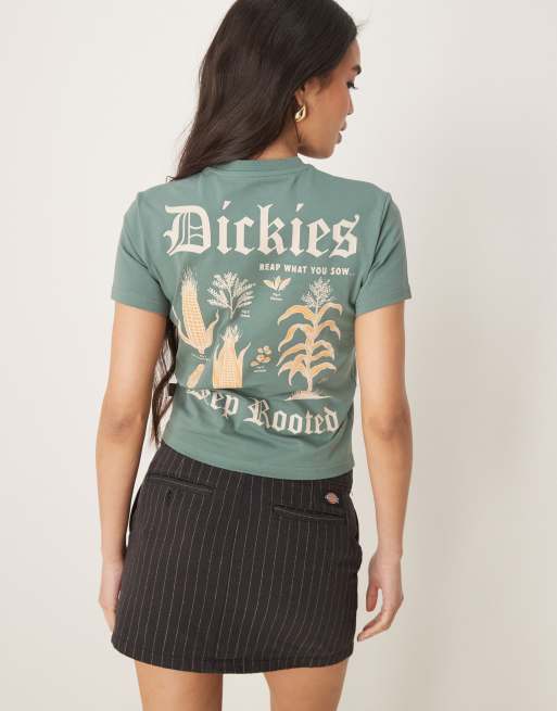 Dickies deep rooted graphic back print baby tee in dark green- exclusive to ASOS, 2 of 4