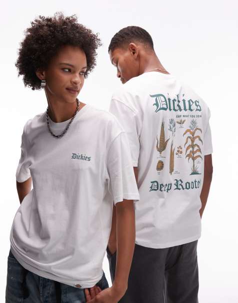 Dickies deep rooted graphic back print t-shirt in white- exclusive to ASOS - view 1