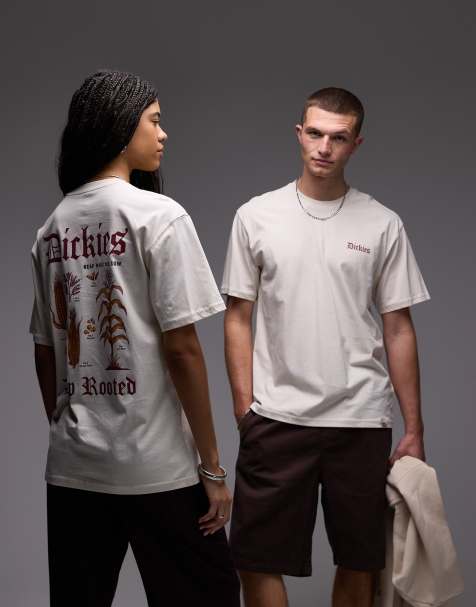 Dickies - Deep Rooted - T-shirt bianco sporco con grafica "Deep Rooted" stampata sul retro - In esclusiva per ASOS - view 1