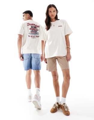 Dickies Dickies deli graphic back print t-shirt in off white- exclusive to ASOS