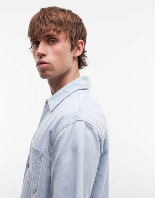 Dickies - Denim overhemd met korte mouwen in lichtblauw, 3 van 5