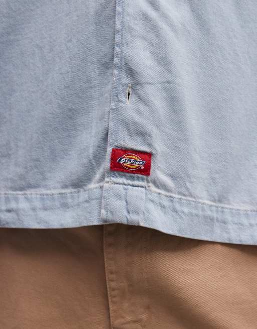 Dickies - Denim overhemd met korte mouwen in lichtblauw, 4 van 5