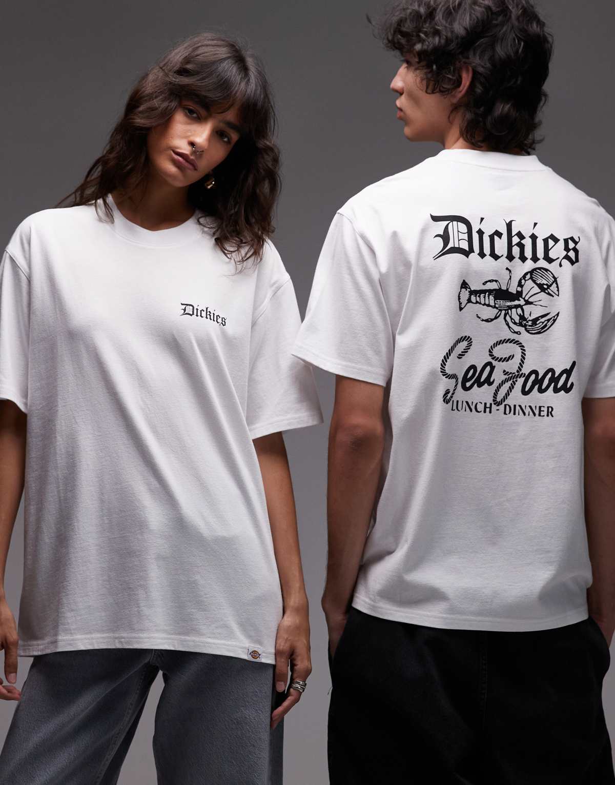 Dickies diner graphic backprint t-shirt in white