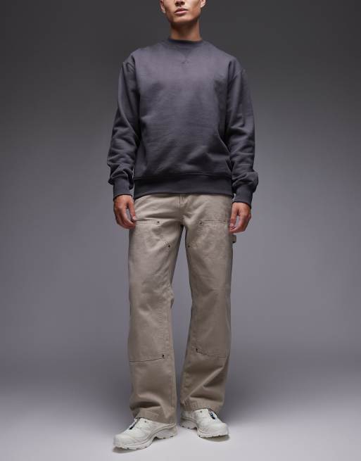 Dickies double knee canvas carpenter trousers in light tan, 2 of 5