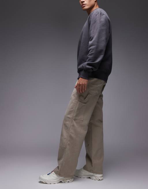 Dickies double knee canvas carpenter trousers in light tan, 3 of 5