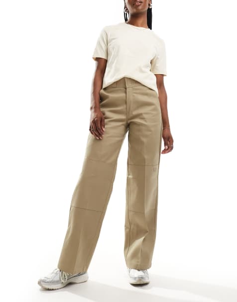 Dickies double knee pants in beige tan - view 1