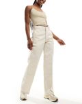 Dickies double knee pants in cream-White