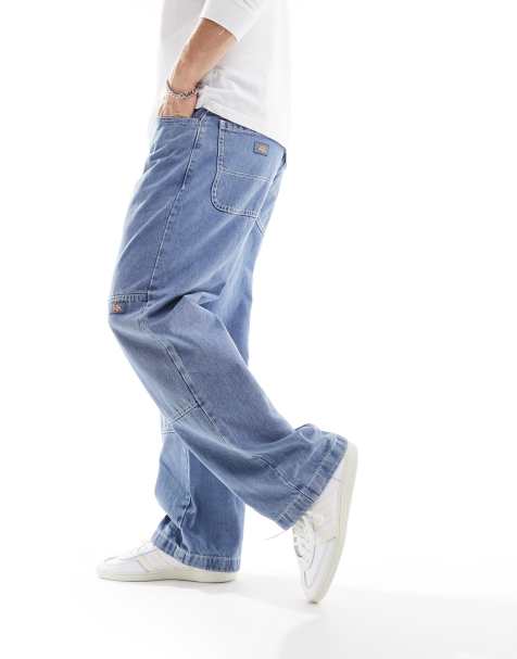 Dickies Double Knee stitched jeans in light blue - view 1
