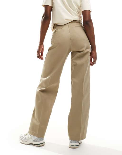 Dickies double knee trousers in beige tan