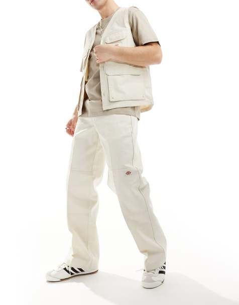 Dickies double knee trousers in stone - view 1