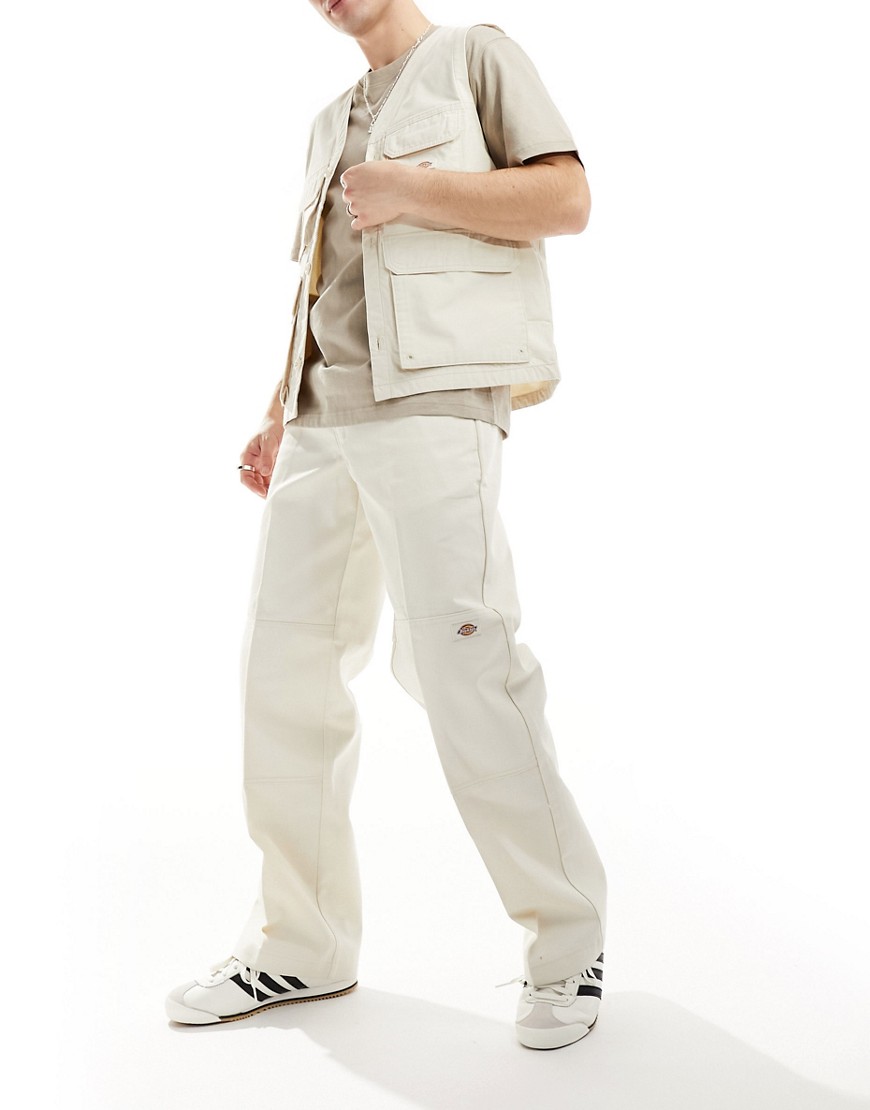 Dickies double knee trousers in stone-Neutral