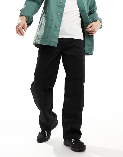 Dickies double knee work chino trousers in black | ASOS
