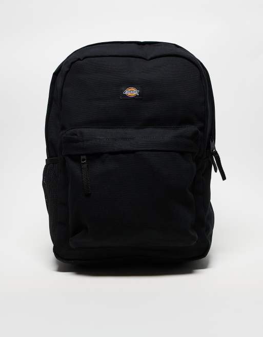 Plain black canvas backpack best sale