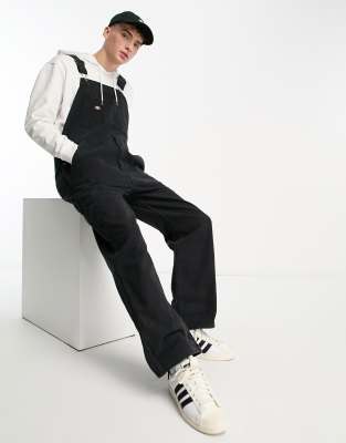 Dickies Dickies duck canvas bib dungarees in black