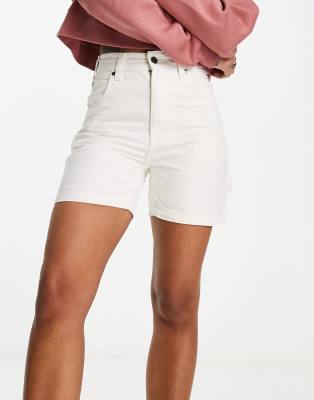 duck canvas carpenter shorts in off white