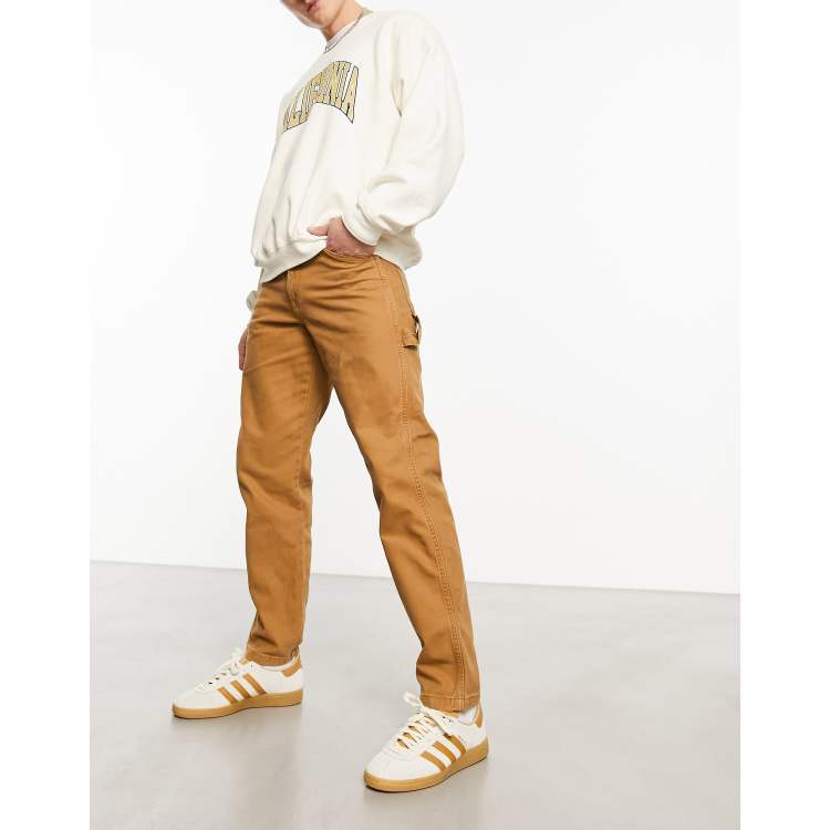 Dickies duck canvas carpenter trousers in brown