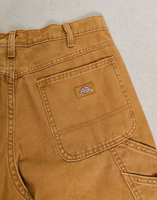 Dickies duck canvas carpenter trousers in brown