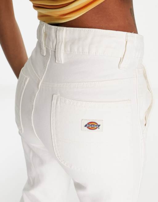 Dickies duck canvas carpenter trousers in off white