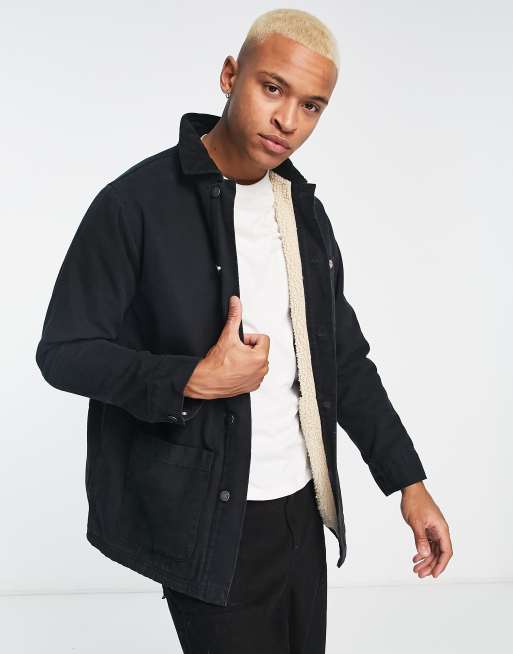 Dickies duck canvas chore coat in black