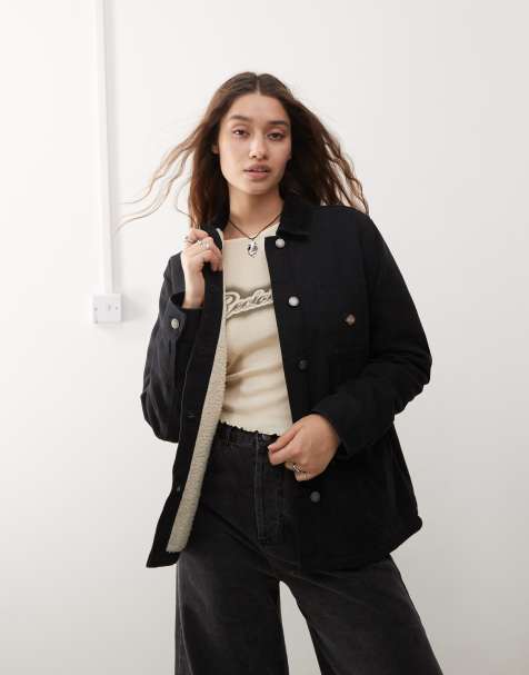 Dickies duck canvas chore jacket in black - view 1