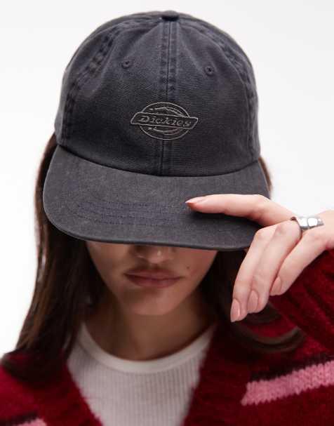 Dickies duck canvas dad cap with tonal central logo in washed black - view 1
