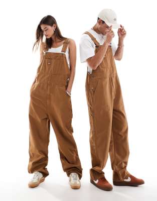 Dickies duck canvas dungarees in tan-Neutral φωτογραφία