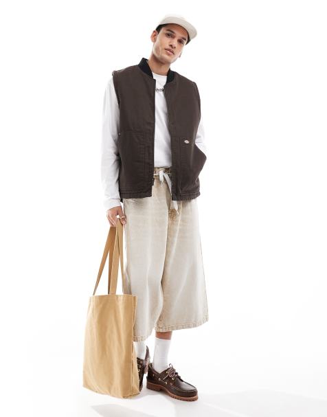 Dickies duck canvas gilet in dark brown - view 1
