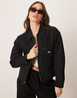 Dickies duck canvas jacket in black