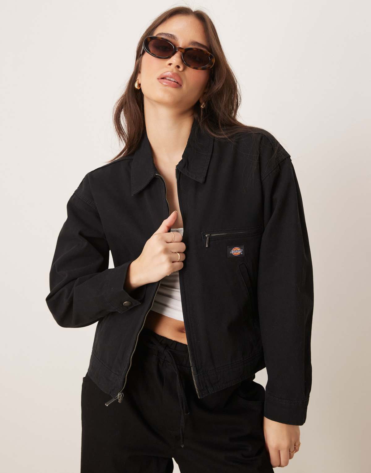 Dickies duck canvas jacket in black