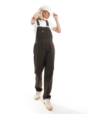 Dickies - Duck Canvas - Klassische Latzhose in Dunkelbraun-Brown