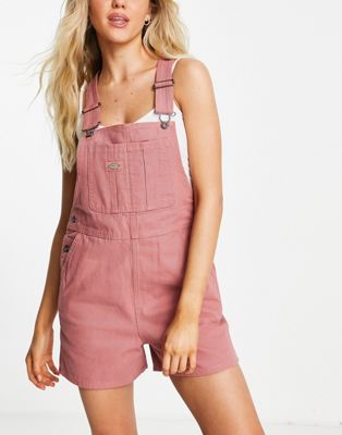 Dickies Duck Canvas short dungaree in pink