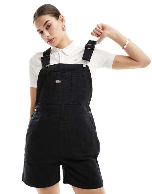 Ragged Black Dungaree Shorts