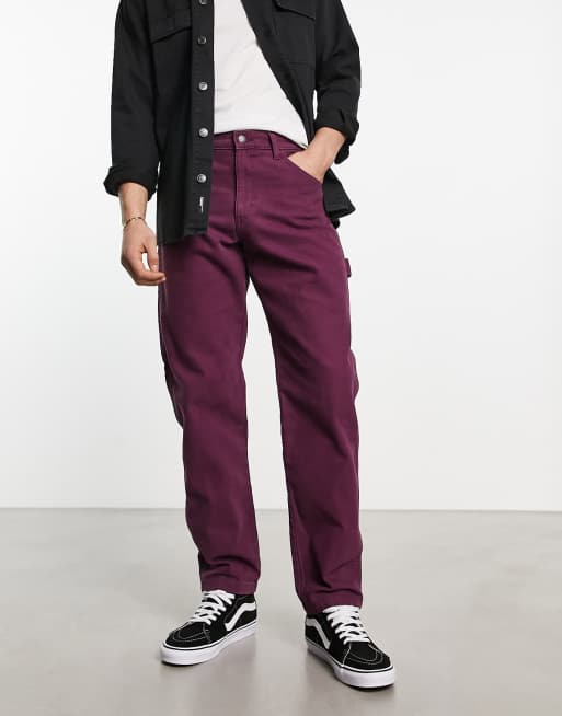 Dickies - Duck Canvas - Timmermansbroek in bordeauxrood